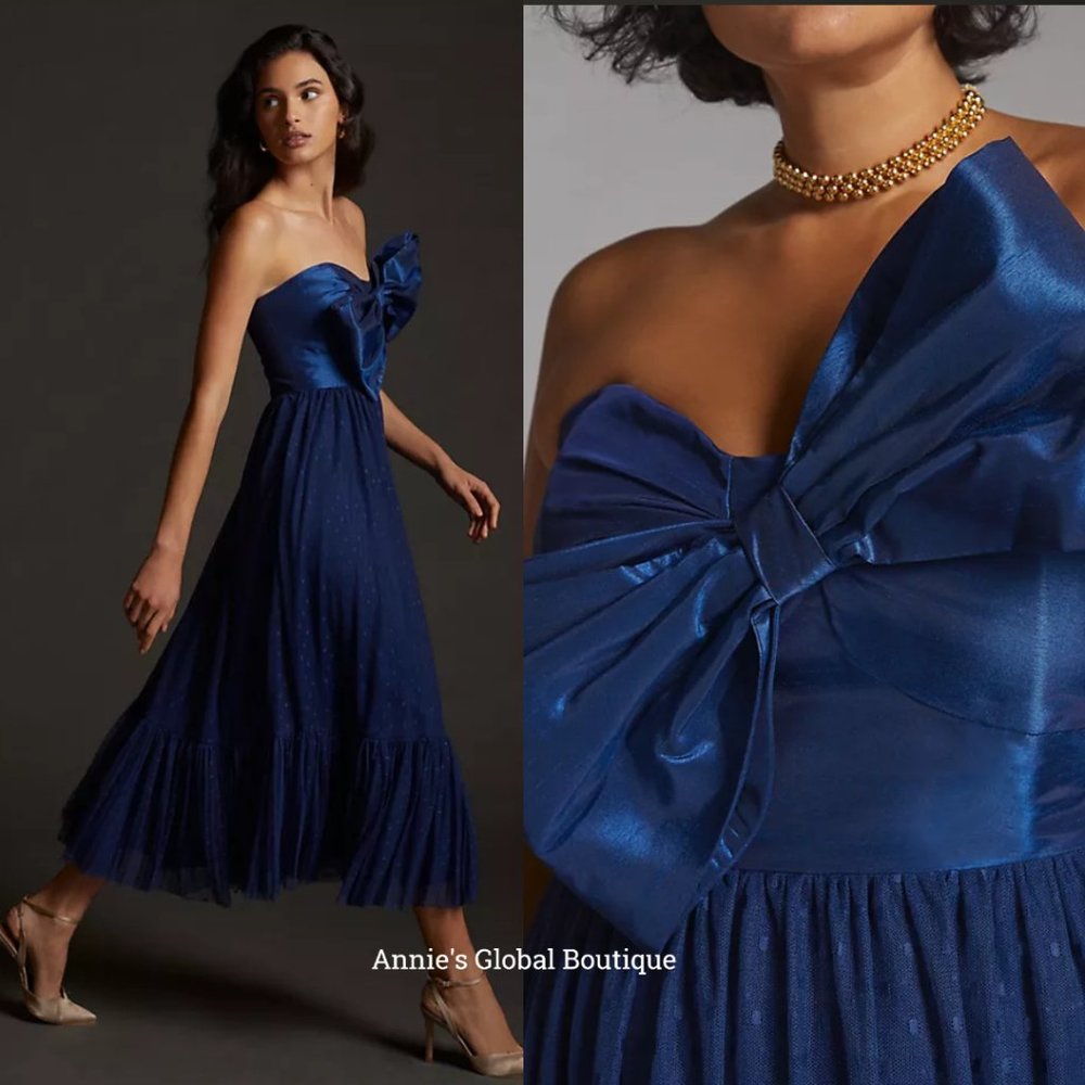 RARE NWT ANTHROPOLOGIE HUTCH Tulle Bow-Tie Midi Dress. - Picture 13 of 16